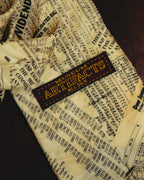 -MOOD MILLÉSIMES- 90’s-00’s financial newspaper print silk tie