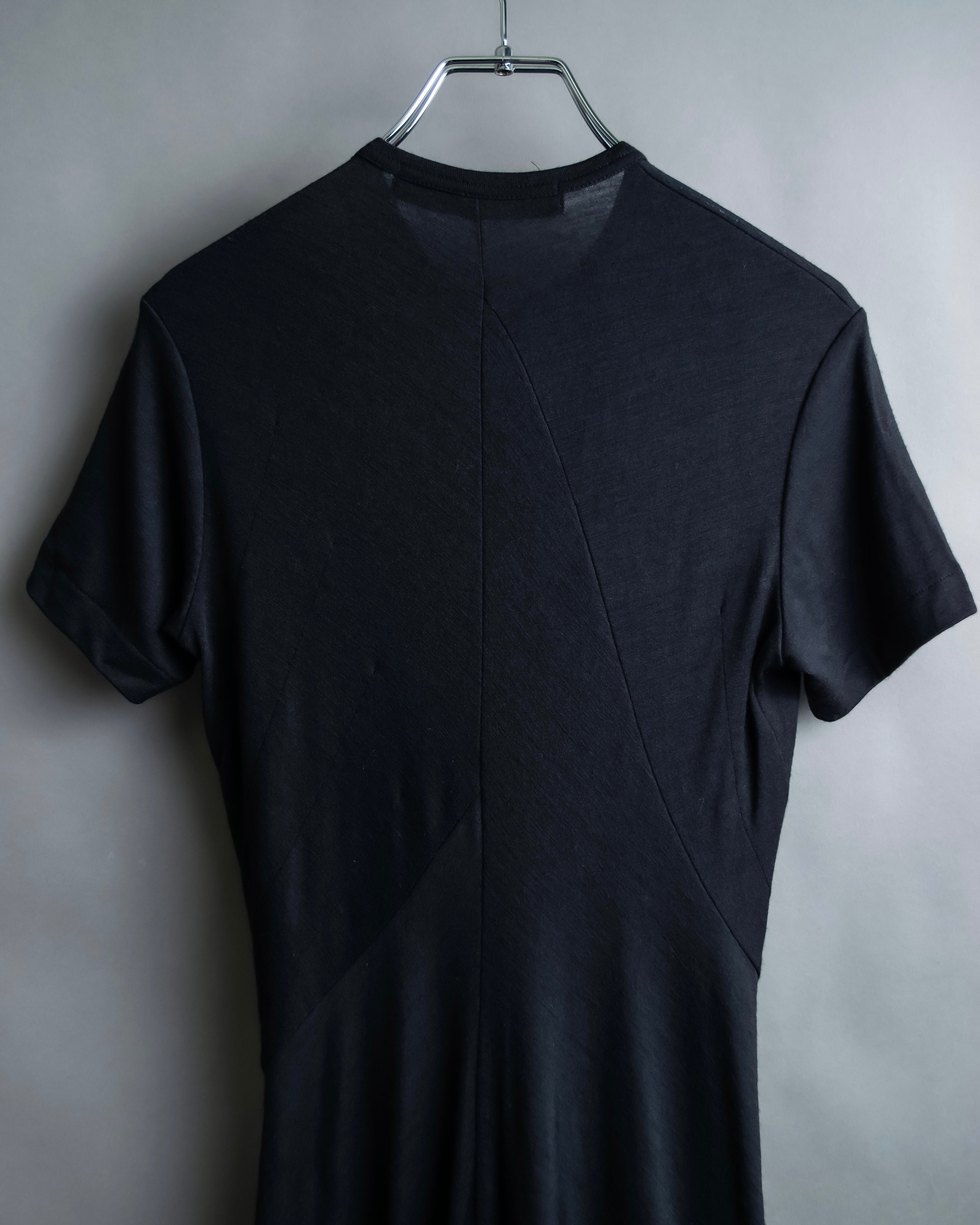 “JUNYA WATANABE” narrow waist  lame designed hem long dress