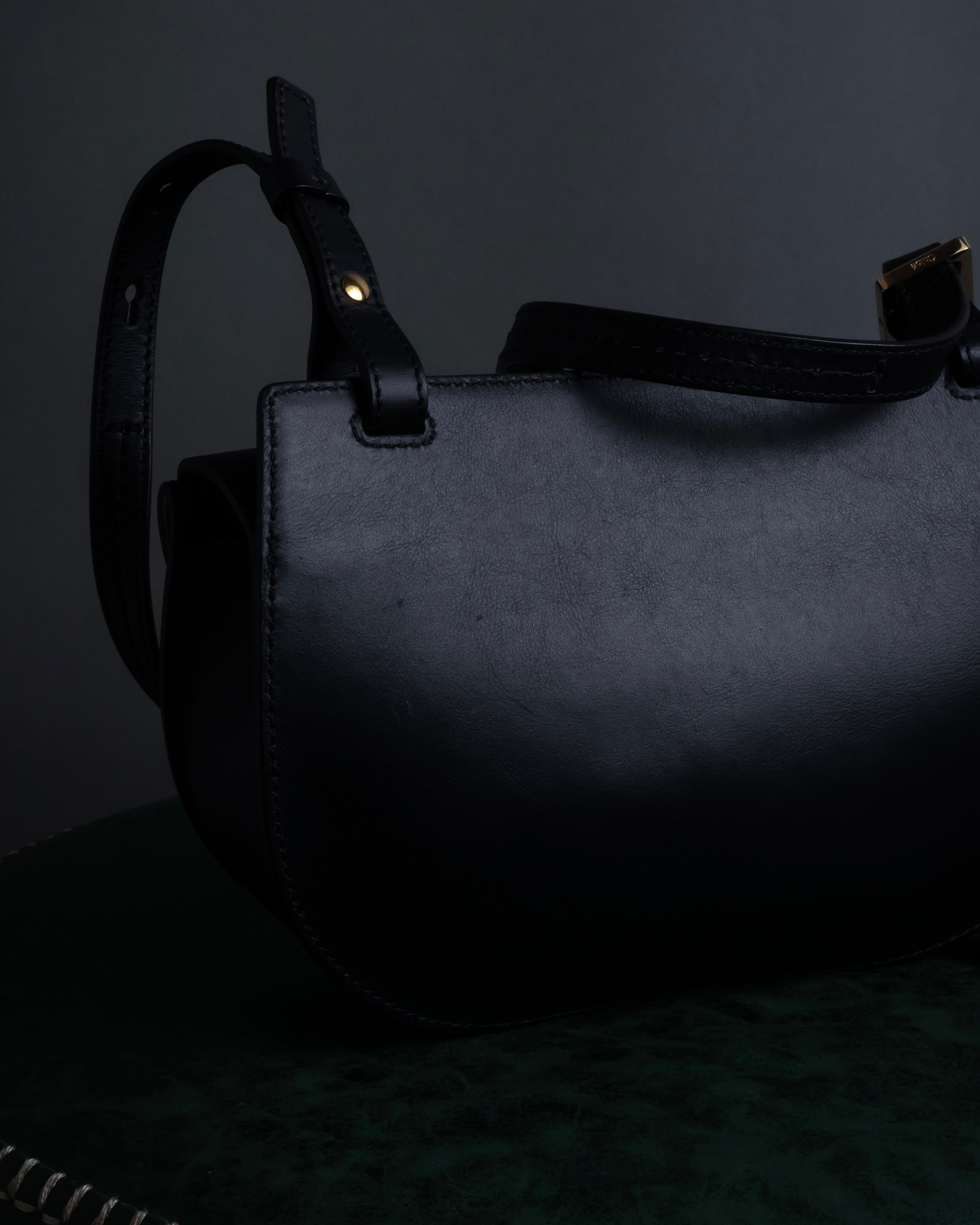 "Chloe" Georgia double flap design leather bag