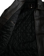 VINTAGE / Architectural Leather Jacket Dark Brown