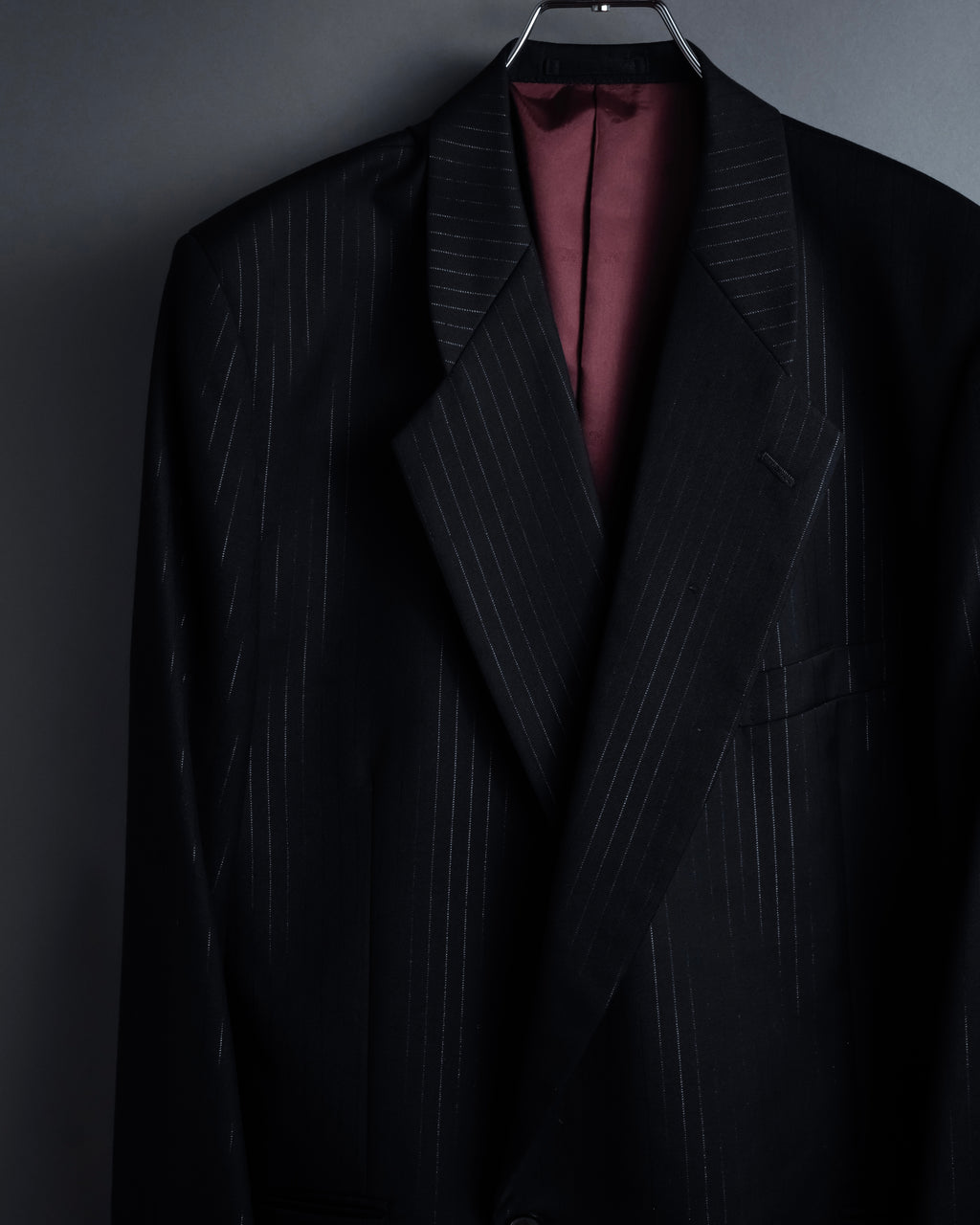 "BALENCIAGA" Chalk stripe pattern long silhouette set up