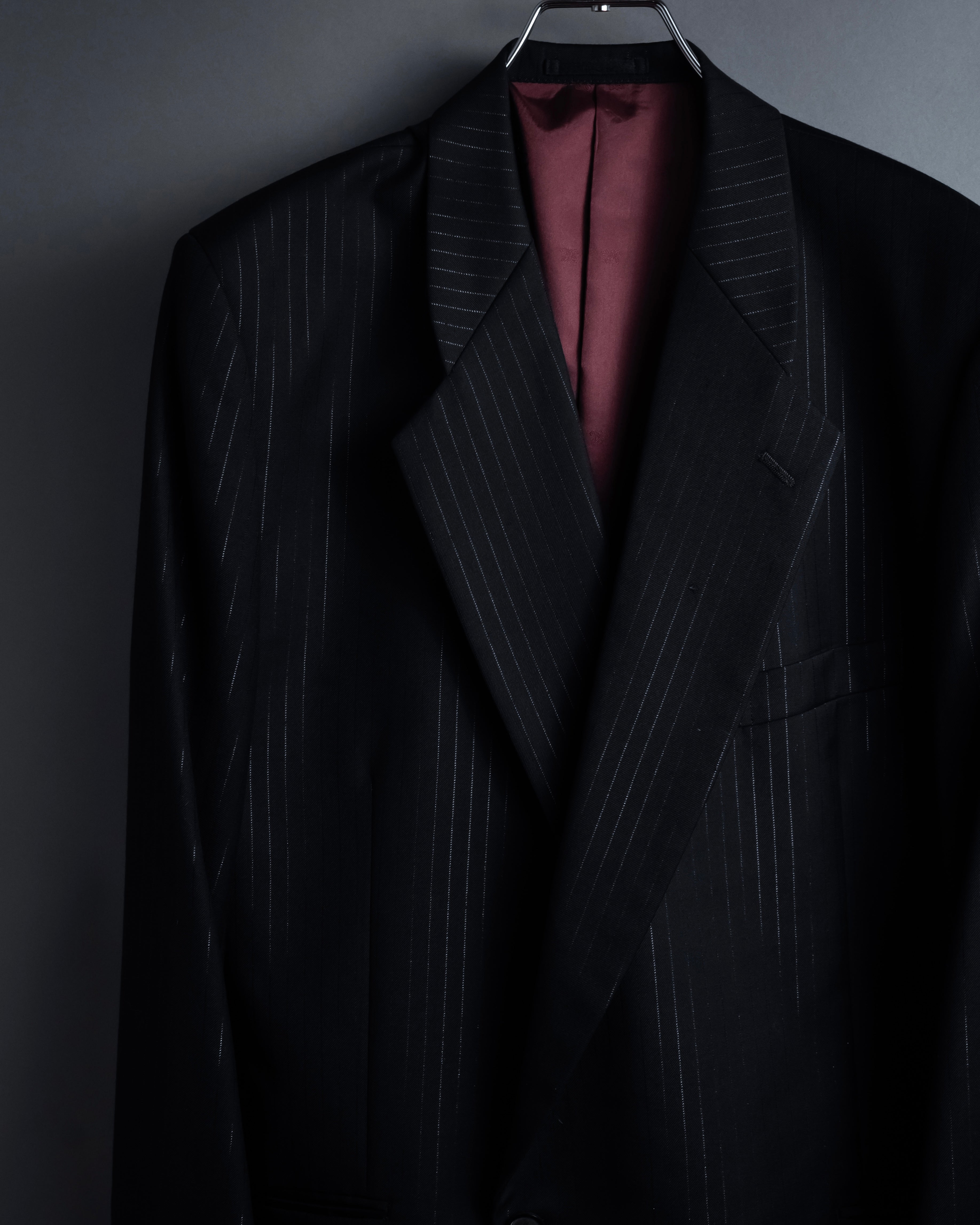 "BALENCIAGA" Chalk stripe pattern long silhouette set up