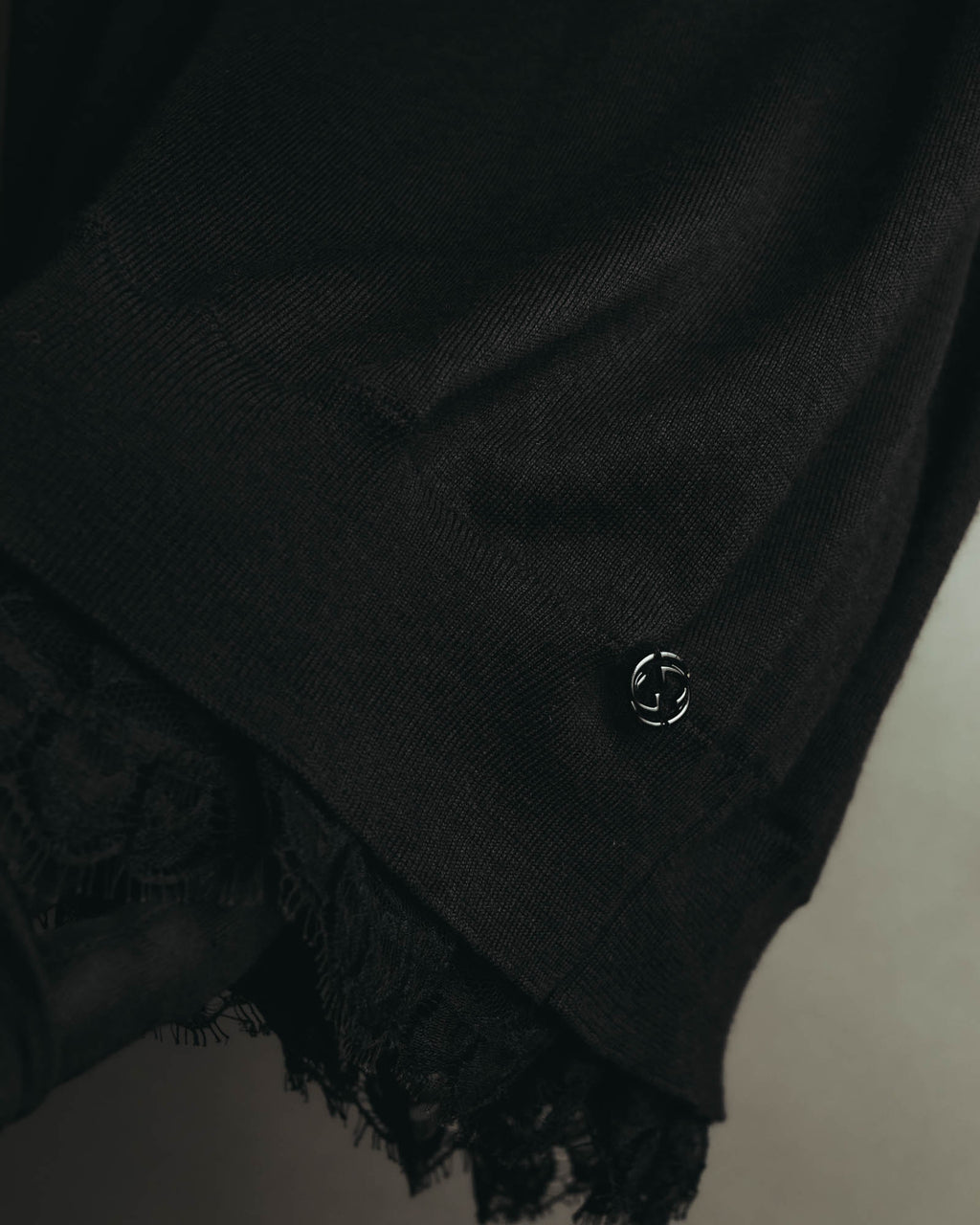 "GUCCI" 90's-10's Delicate lace-trim knit tank top