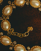 -SPECIAL- “Christian Dior” 70’s-80’s Faux pearl crystal statement necklace