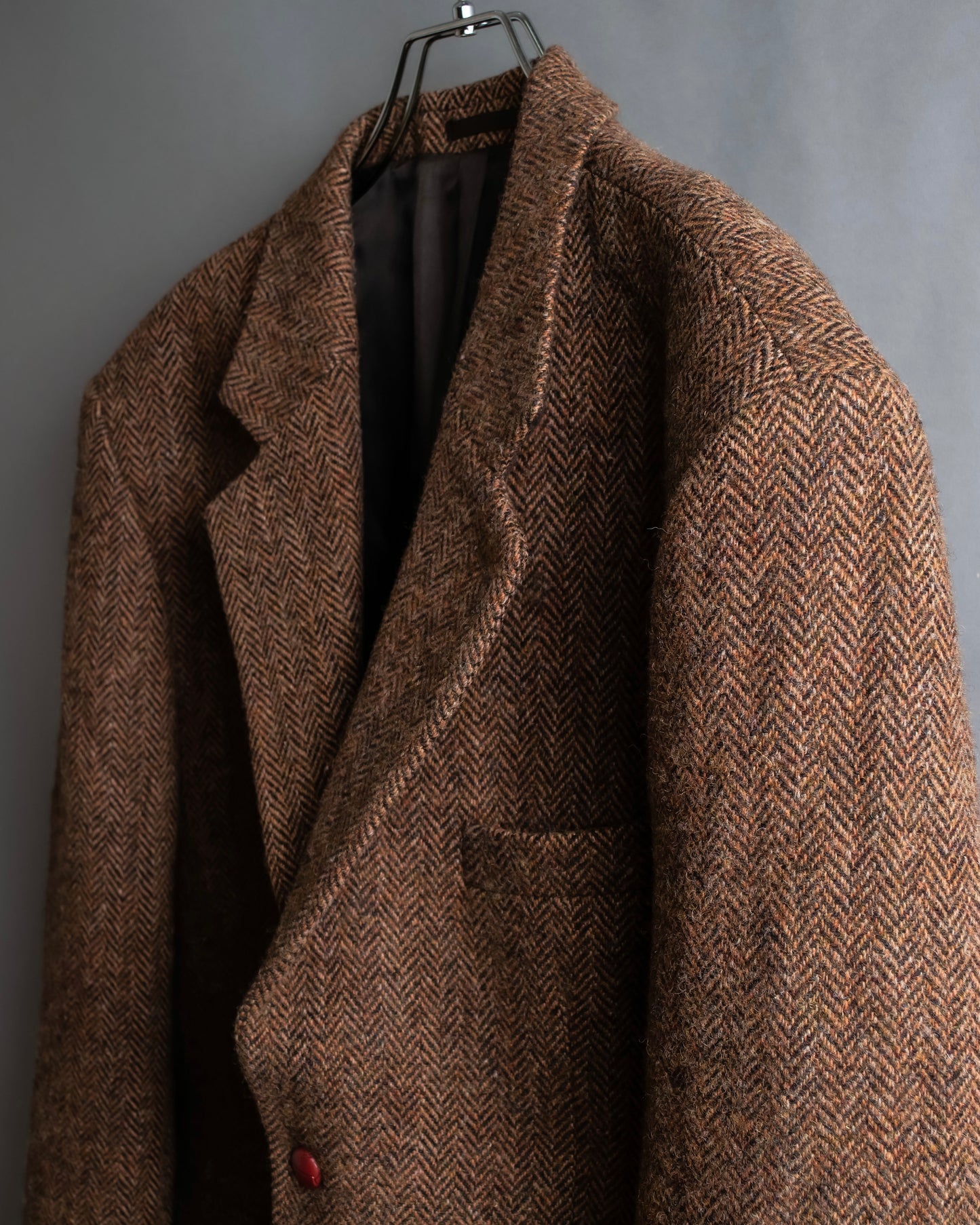 "HARRIS TWEED" Oversized herringbone tailored jacket