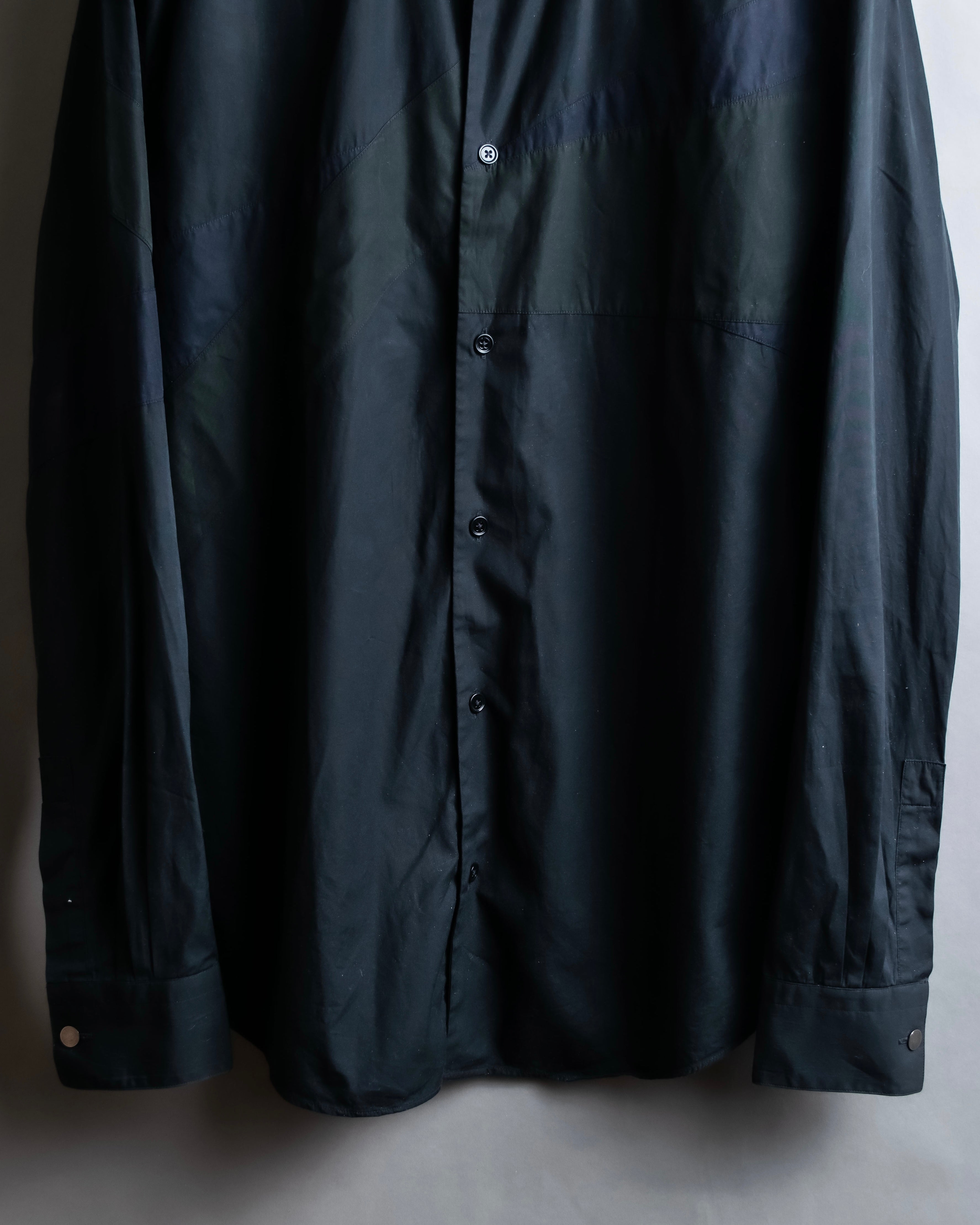 "HERMES" Tone-on-tone shadow check shirt