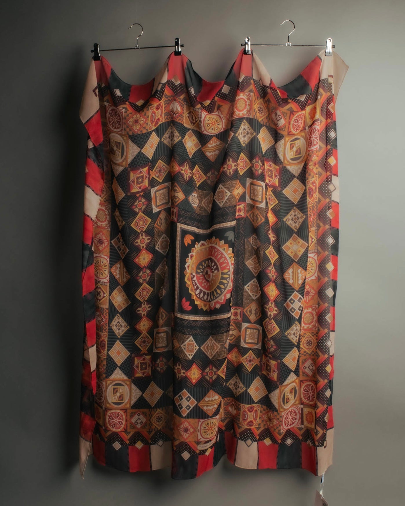 "Salvatore Ferragamo" 2010's Geometric tribal print silk scarf