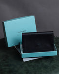 "Tiffany&Co" Logo engraved grained leather card holder