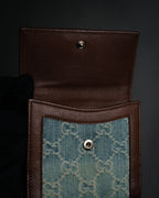 “GUCCI” 00’s GG denim script logo wallet