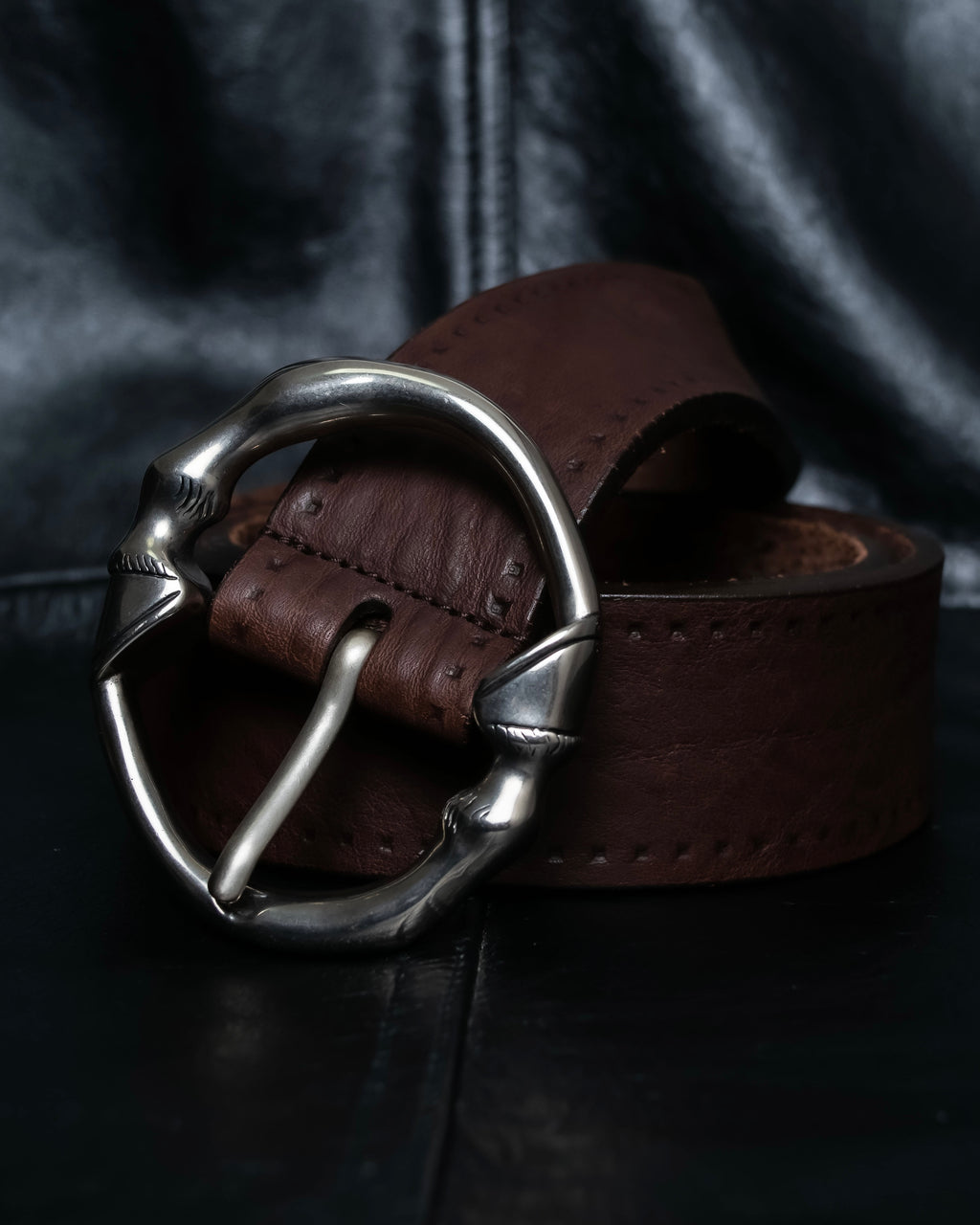 "GUCCI" Horse's foot motif antique style ring belt