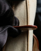 “LOEWE” Leather belted design bicolor handbag