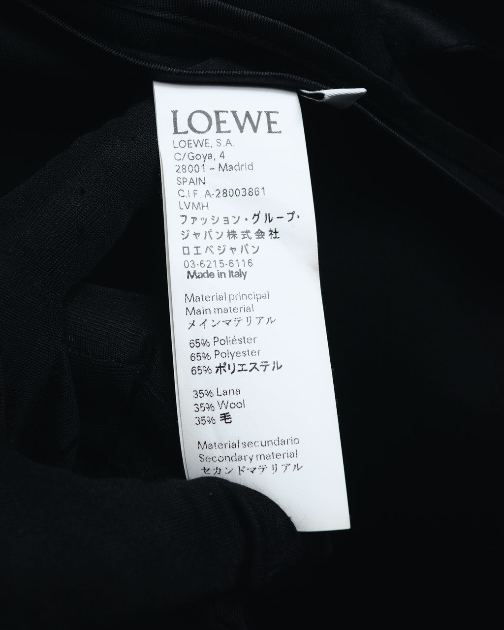 –SPECIAL– "LOEWE"2010’s-20’s wrap-front shawl collar tuxedo jacket