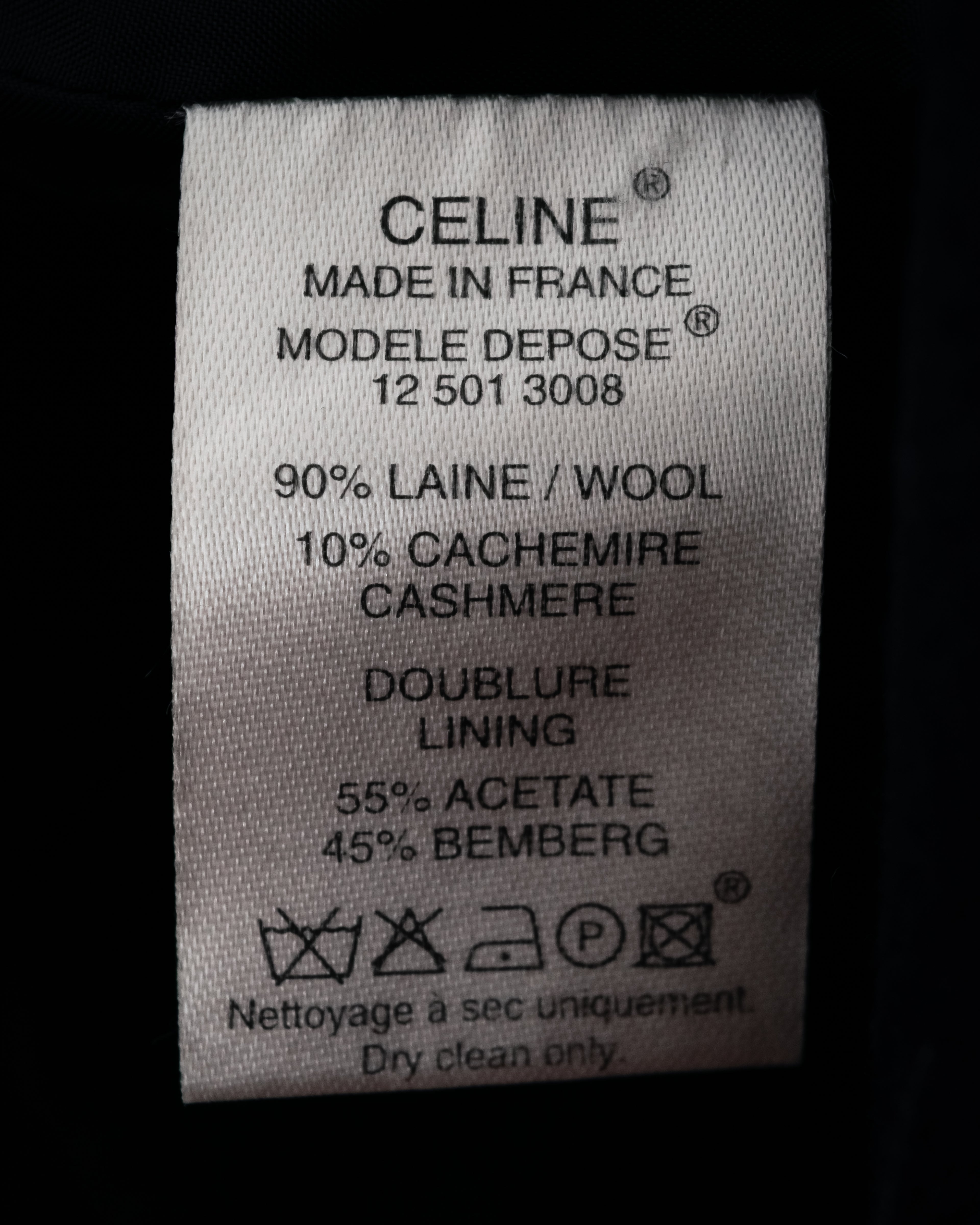 "CELINE" 90’s Sculpted double-breasted peak lapel tailored jacket