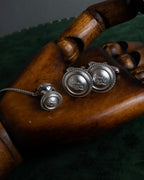 "BURBERRYS" Equestrian Knight engraved silver cufflinks