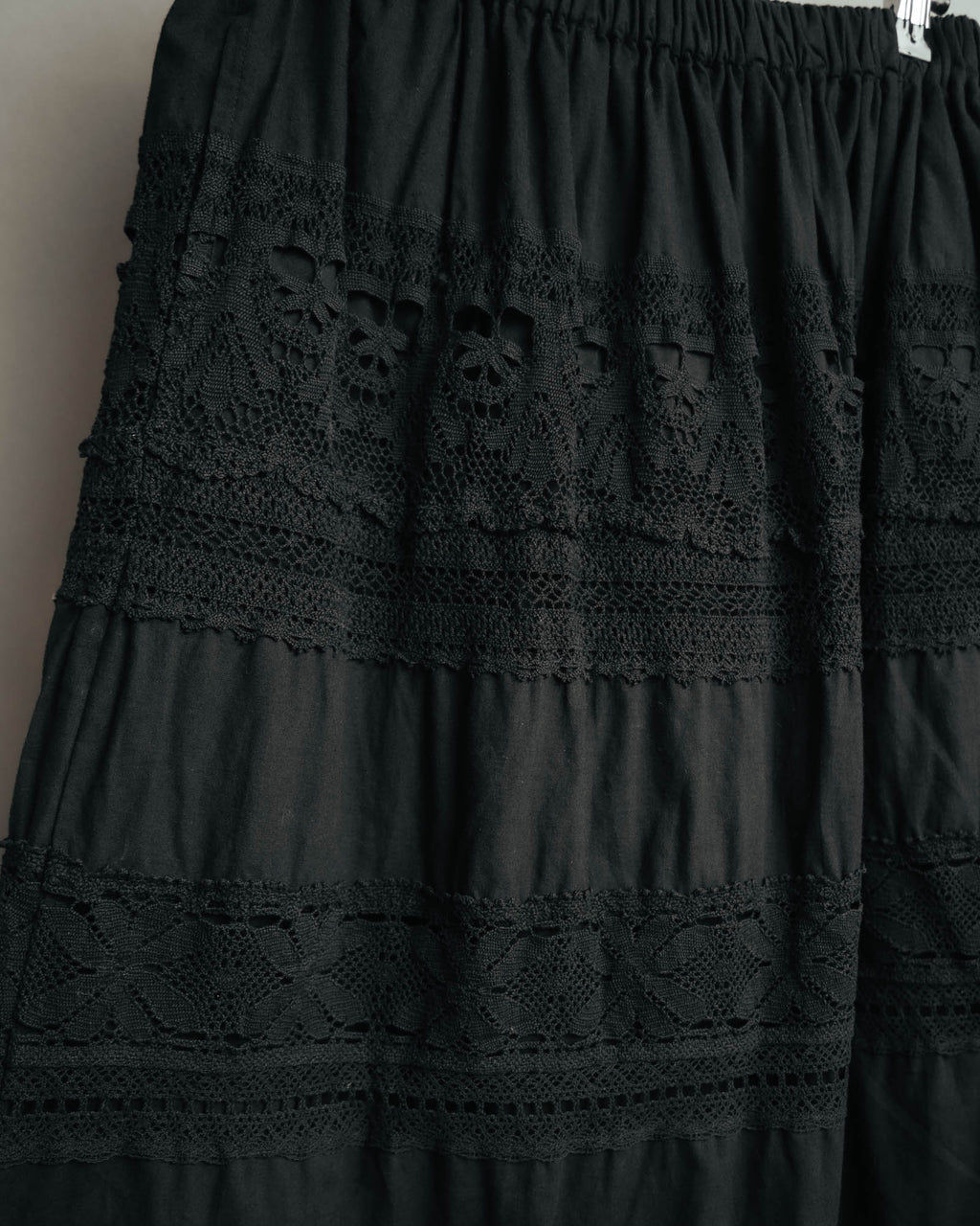-SPECIAL- “tricot COMME des GARÇONS“ 2002SS Lace panel gathered skirt