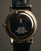 “Yves Saint Laurent” 80’s-90’s coin edge quartz leather watch