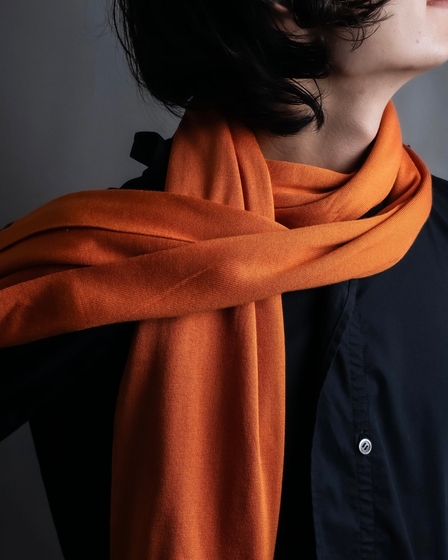 "HERMES" Hermes orange color silk stole