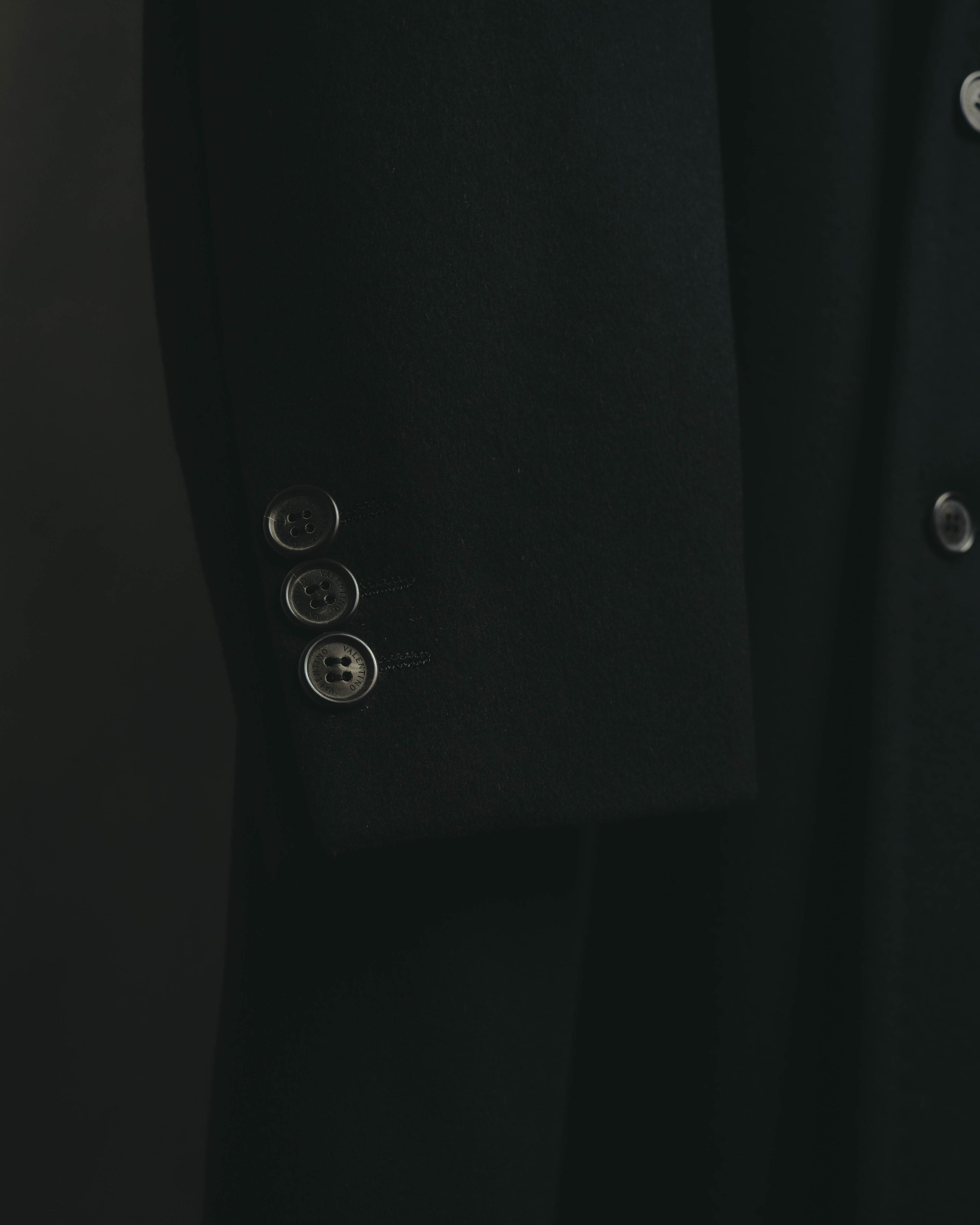 -SPECIAL- “VALENTINO” 2000’s Satin lapel single breasted wool coat