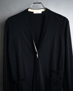 “CELINE” 2010’s Contrast placket wool silk cardigan