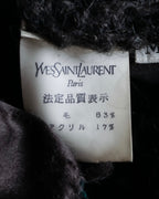 "YVES SAINT LAURENT" Ribbon design stand collar low gauge cardigan