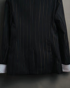 -SPECIAL-“SAINT LAURENT” 18's- Modern pinstripe double breasted jacket