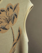 "Alexander McQueen" 00's-10's Metallic floral sleeveless knit dress
