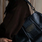 "GUCCI" Horizontal shape metal fittings design leather one shoulder bag