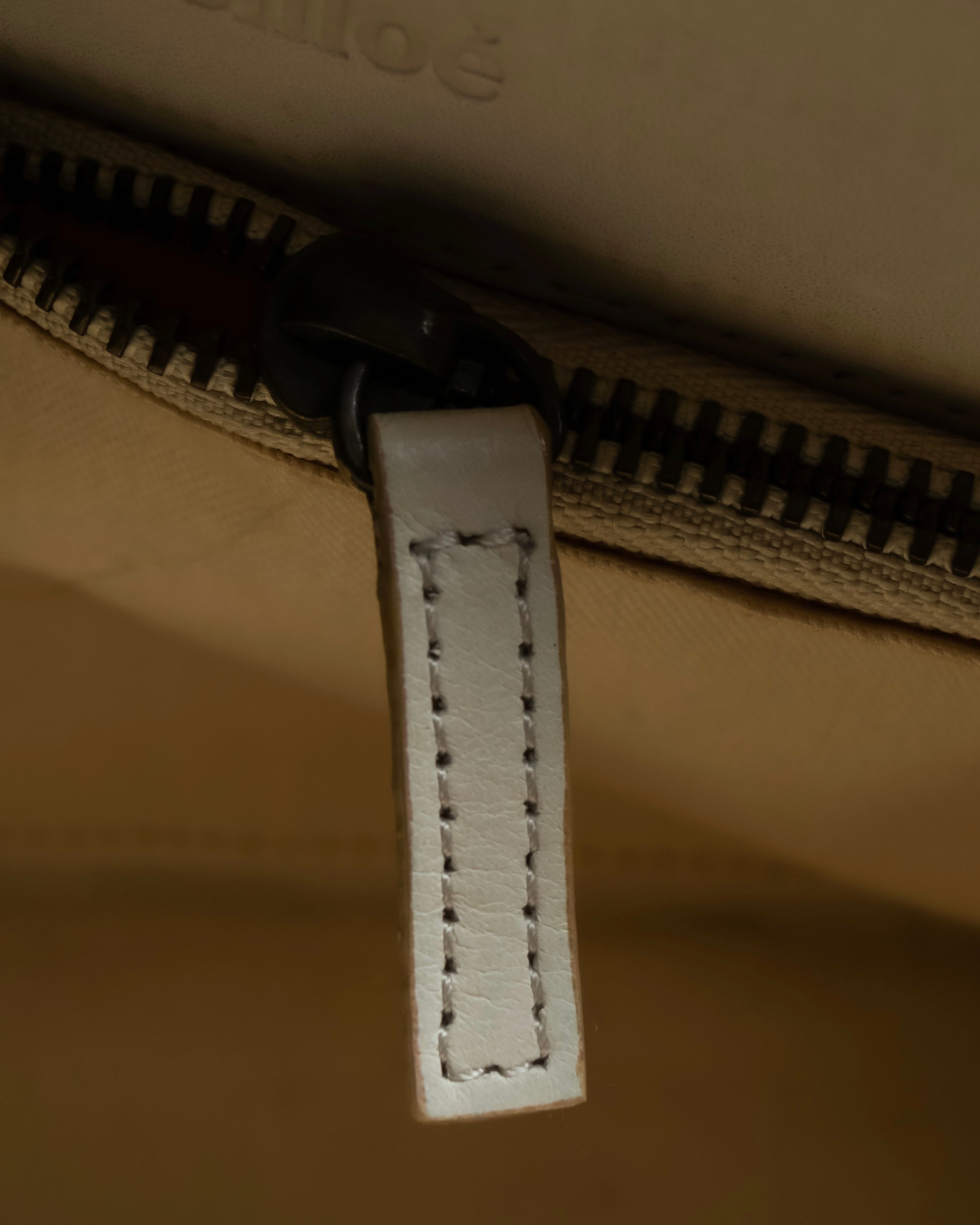 "Chloe" Gold parts design horizontal leather bag