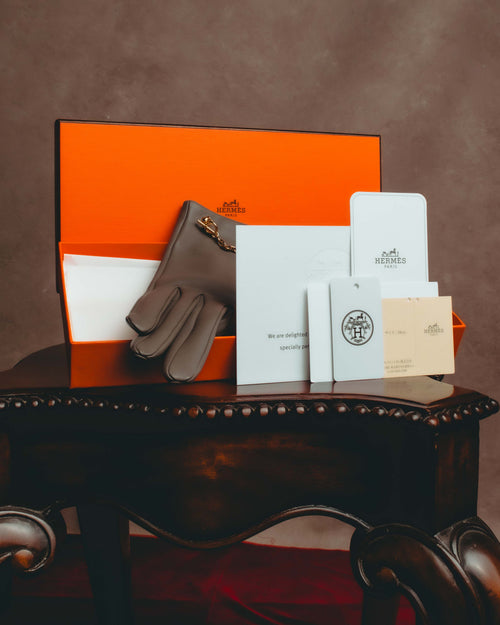 -SPECIAL- "Hermès" 20's Luxurious chain detailed lambskin leather gloves