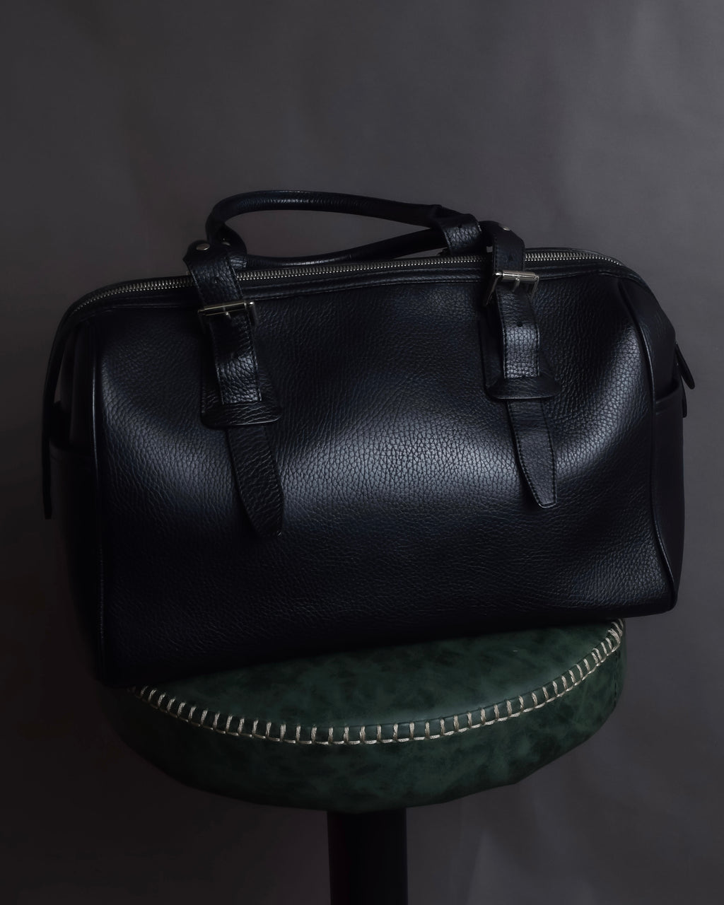 "BURBERRY" Refined design mini Boston leather bag