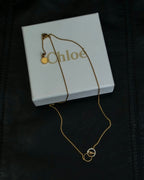 “Chloé” jewelry attached double ring necklace