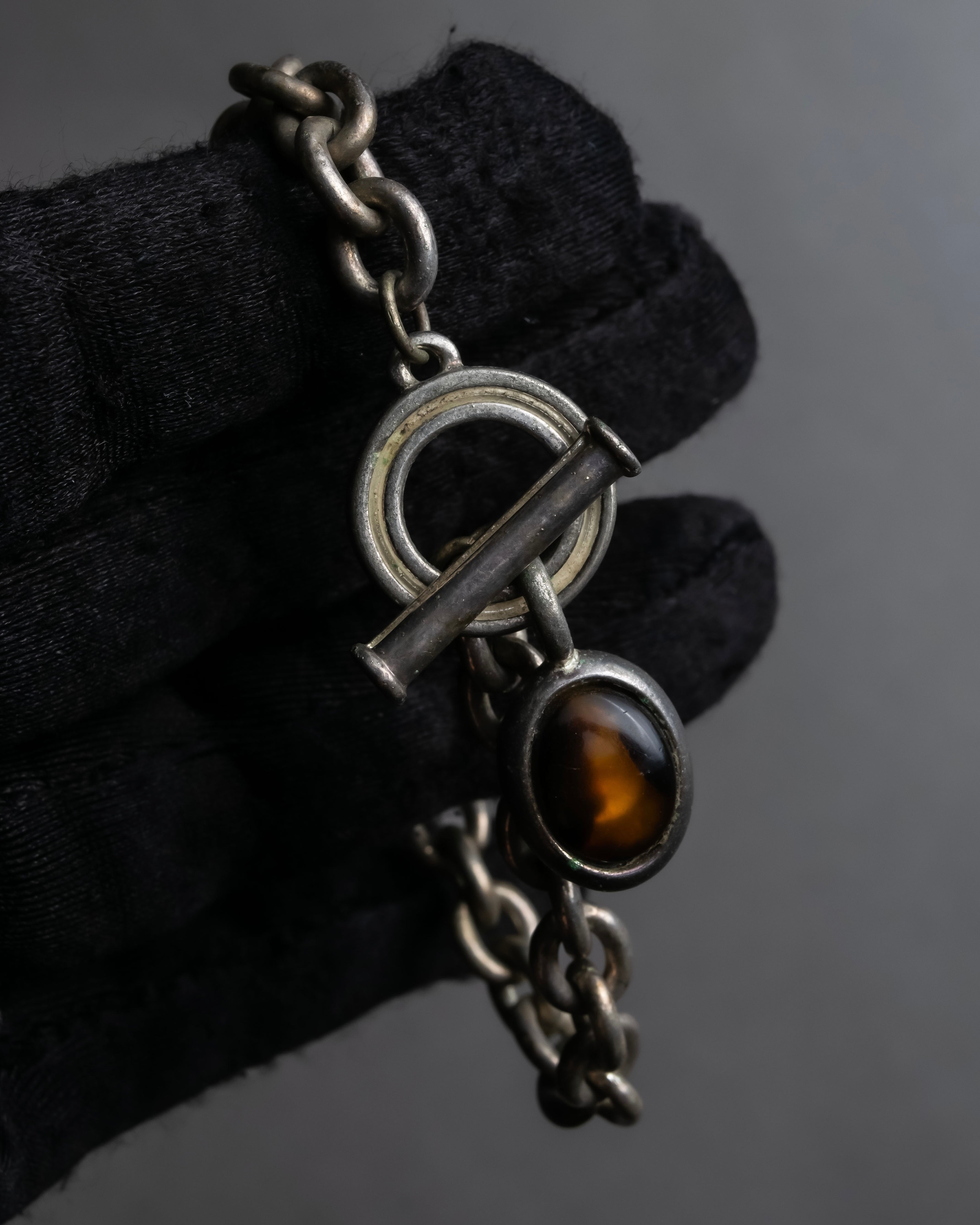 "Ralph Lauren" Circular toggle motif design silver bracelet