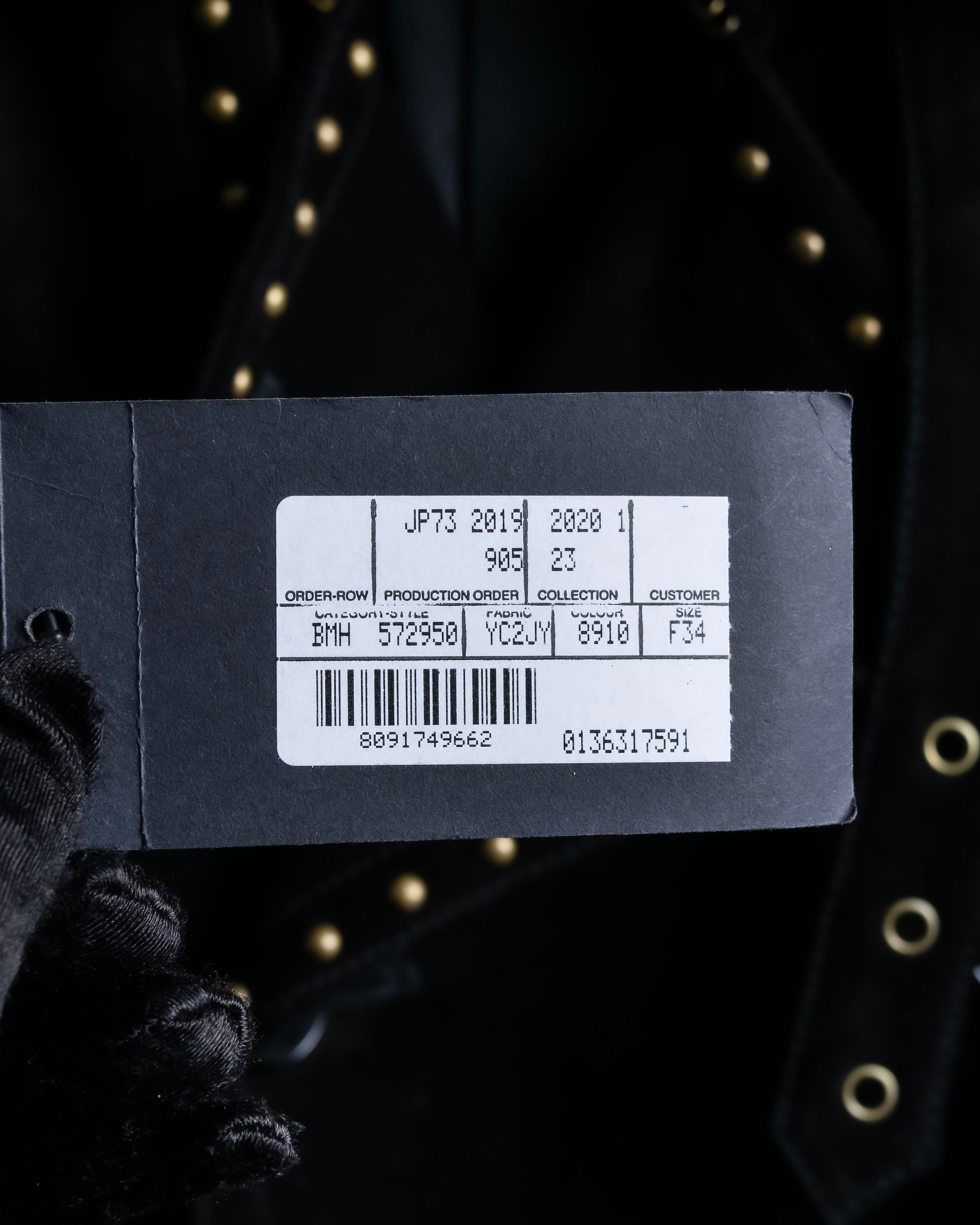 "Saint Laurent" 19AW gold studs design suede long coat