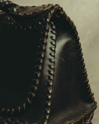 -SPECIAL- “FENDI” 80’s-90’s Coat of arms embossed whipstitched leather handbag