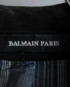 "BALMAIN" Elegant lustrous cotton oversized tailored jacket