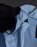 "GUCCI" Lace border design saxe blue shirt