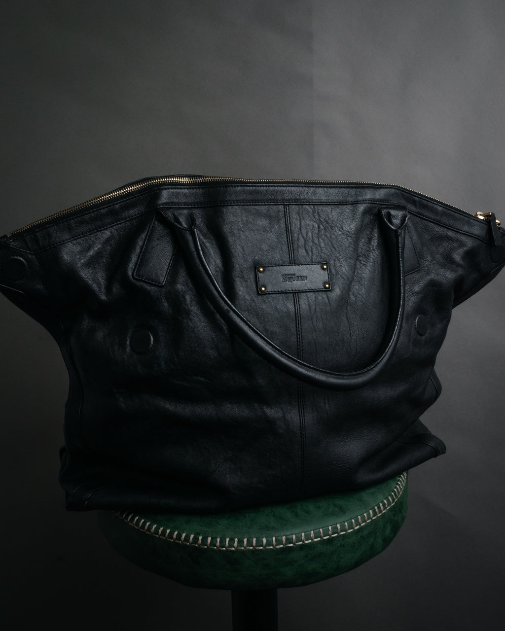 “Alexander McQueen” 2000’s Soft leather zip tote bag