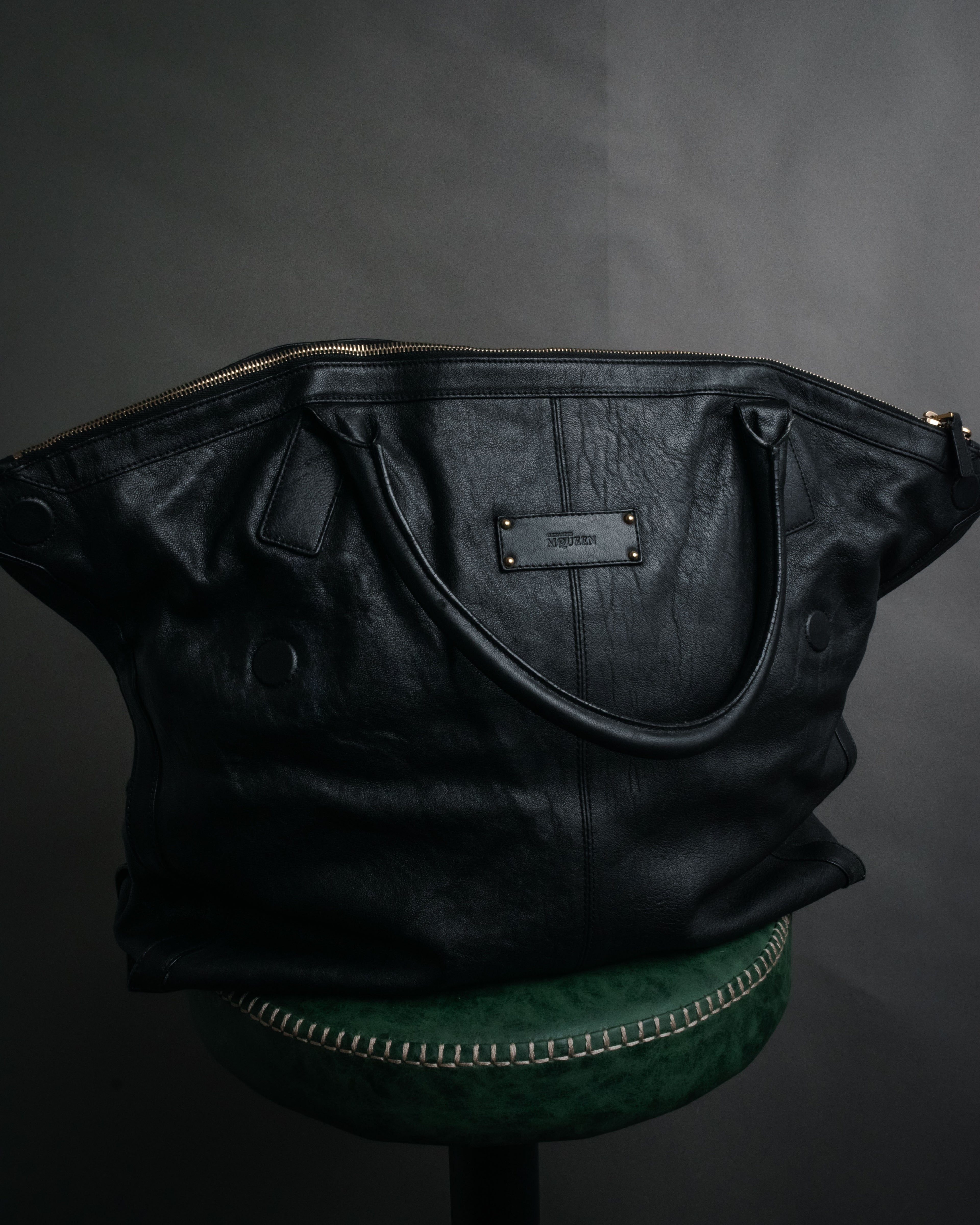 “Alexander McQueen” 2000’s Soft leather zip tote bag