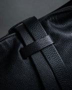 "Salvatore Ferragamo" Gancini reconstructed design shrink leather bag