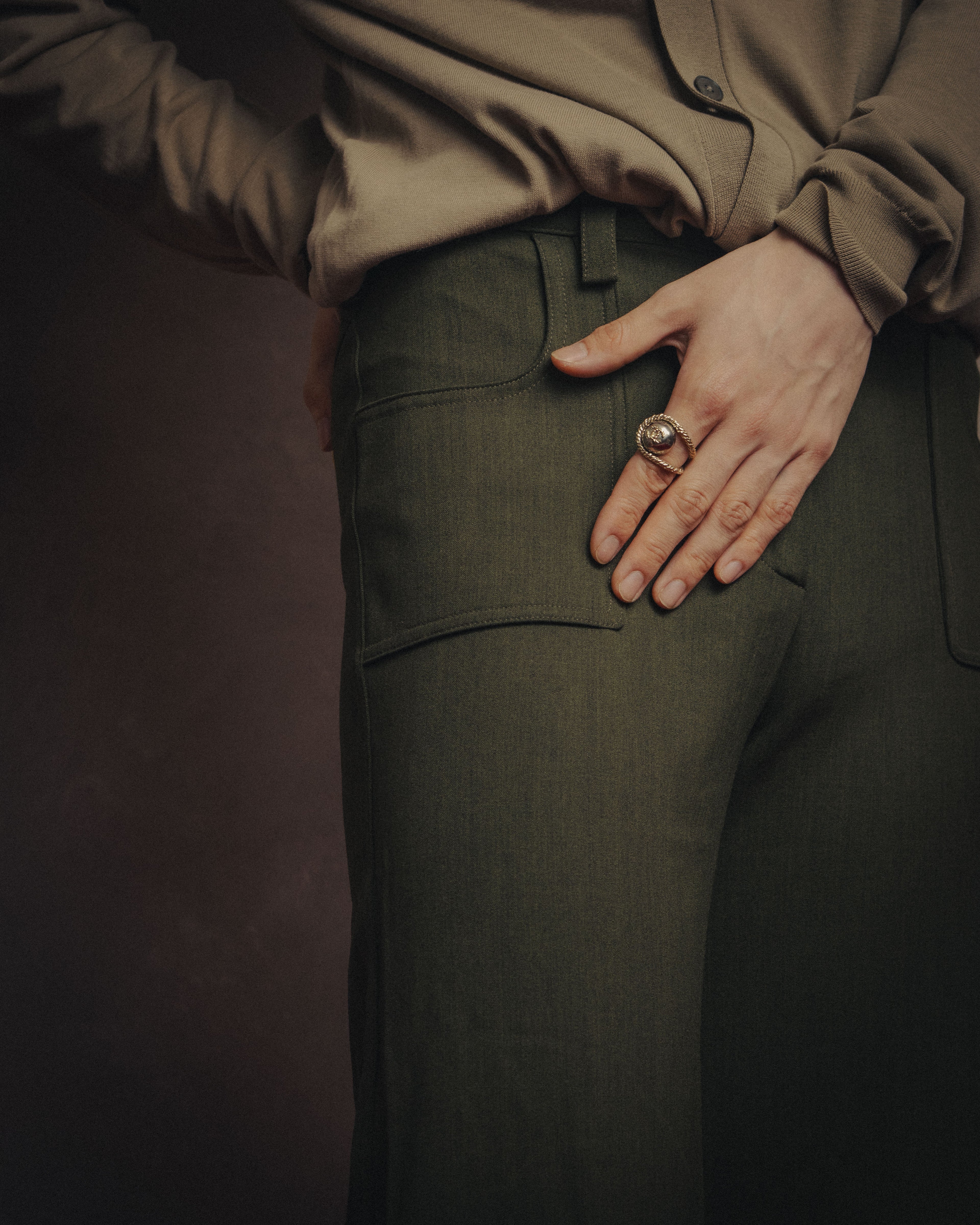 -SPECIAL- “Christian Dior” 2001 Galliano era olive wide safari trousers