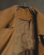 –SPECIAL– “Maison Martin Margiela” 2012AW Leather trench coat with Line 4 printed lining