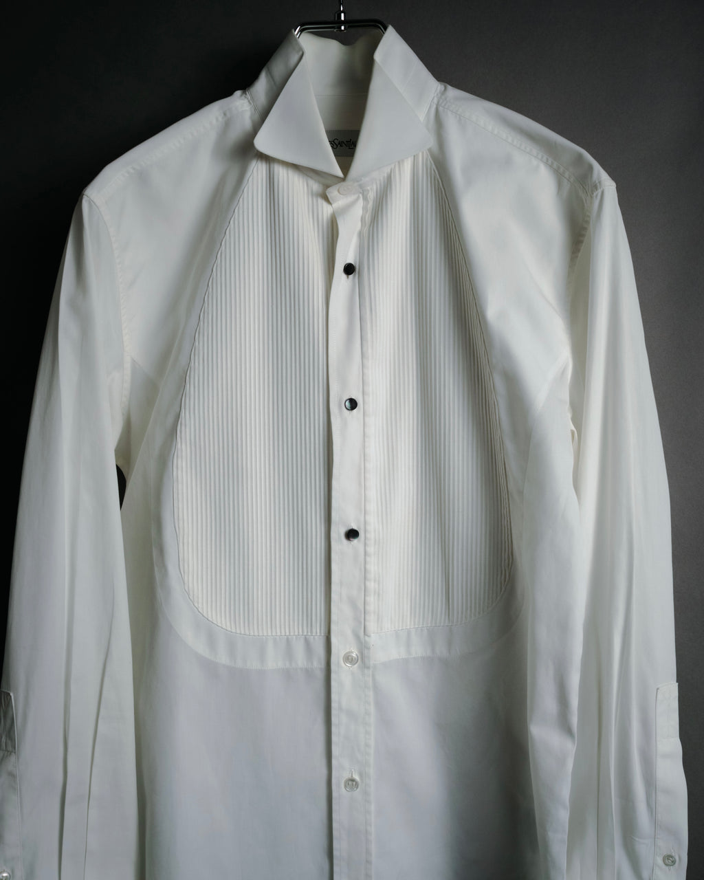 –SPECIAL– "Yves Saint Laurent" 00’s Tuxedo bib-front wing-collar dress shirt
