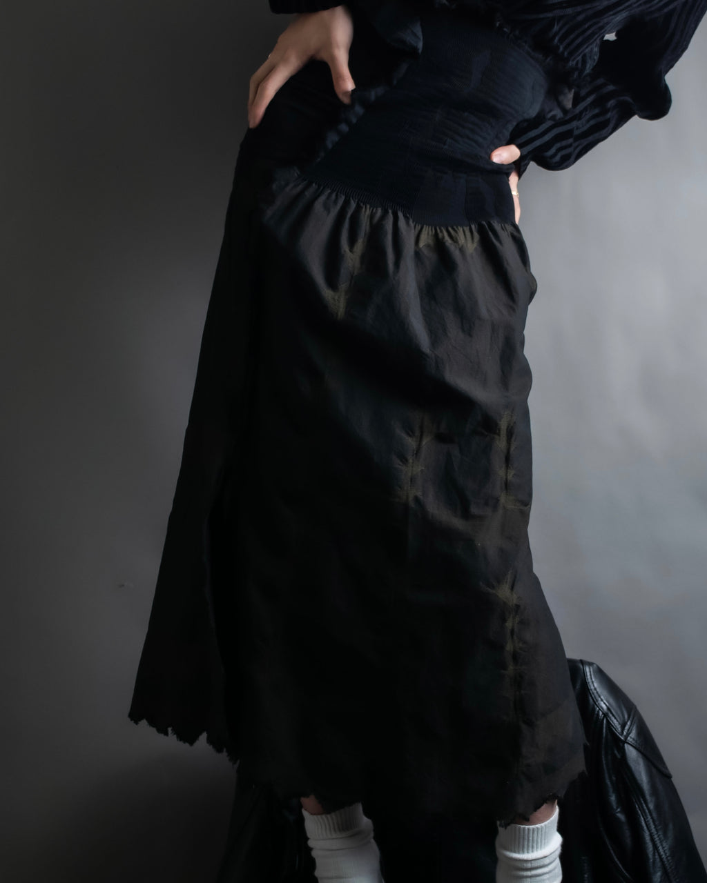 "A-POC" Wrap design high slit skirt