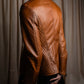 "EMPORIO ARMANI"  Quilted design brown color leather jacket