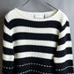 "liz claiborne" Thick pitch striped bicolor knit pullover