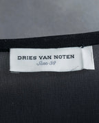 "DRIES VAN NOTTEN" Gather tiered design sheer black dress