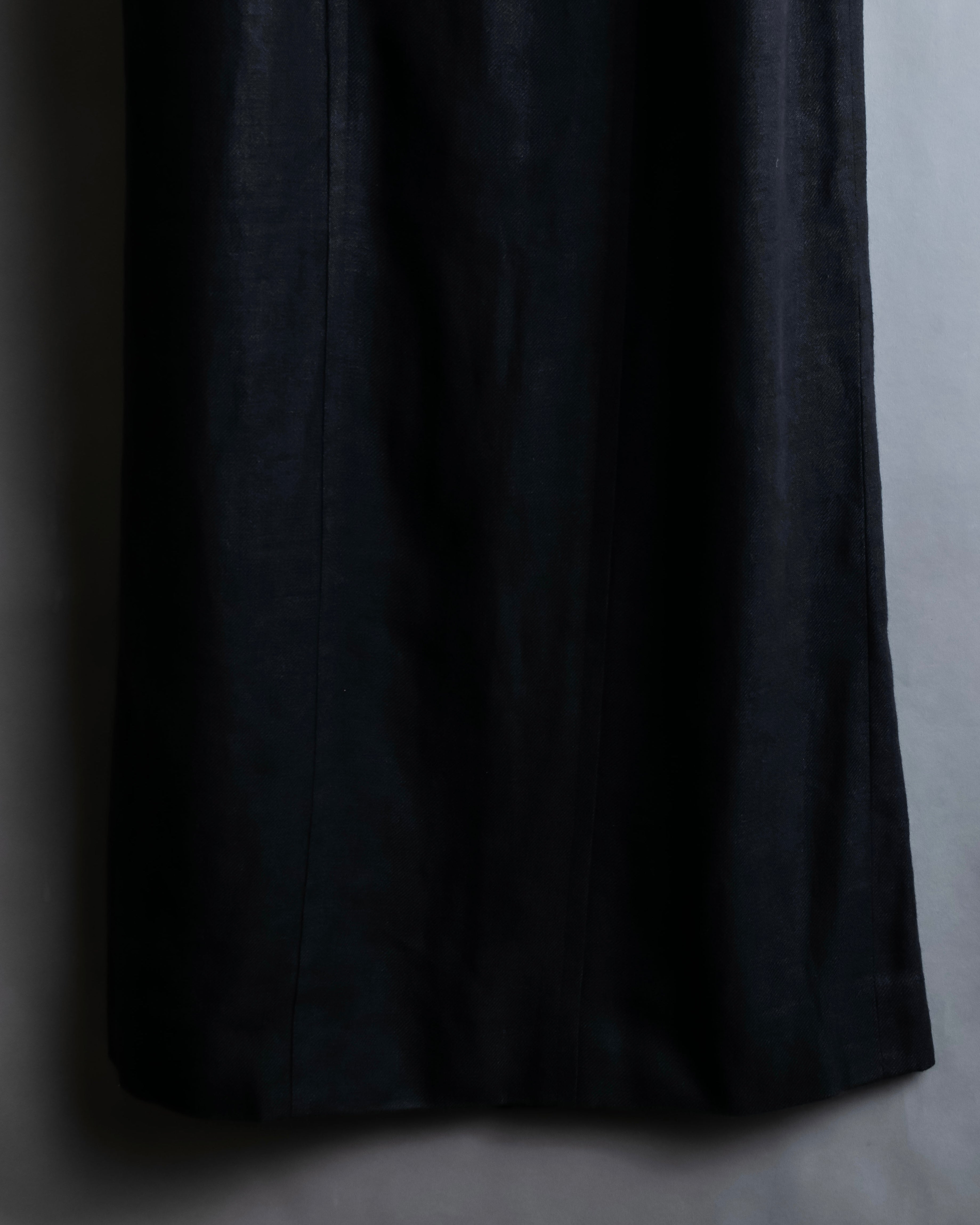 "CHANEL" Back button design flared maxi skirt