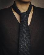 -SPECIAL- “CHANEL” 05Spring black tweed fringe necktie
