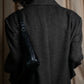 "ARMANI COLLEZIONI" Shoulder width structured oversized herringbone chester coat