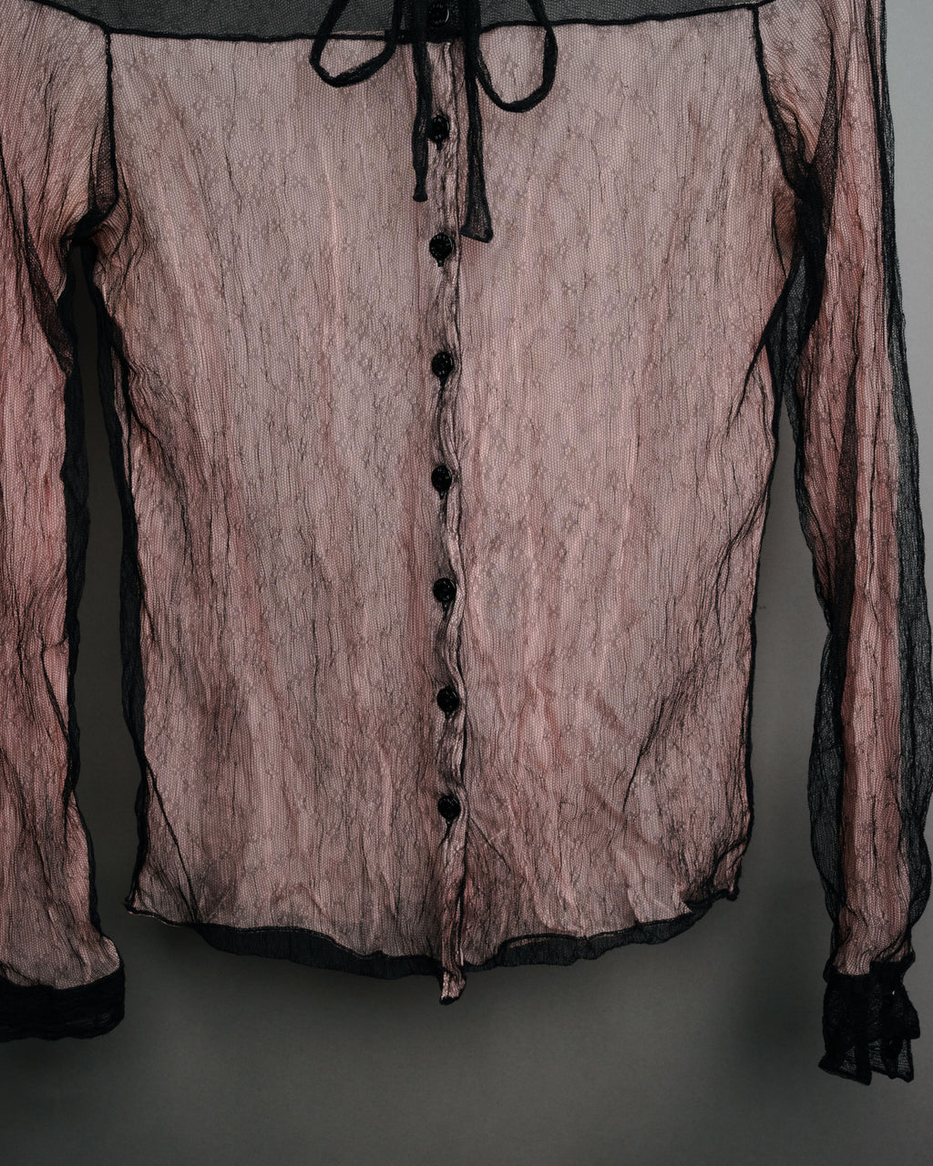 -SPECIAL- “CHANEL” 2014-2019 Sheer lace bow blouse